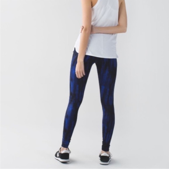 Lululemon Wunder Under High Waist Roll Down Nightsky Blue Black Size 4 - Picture 4 of 12